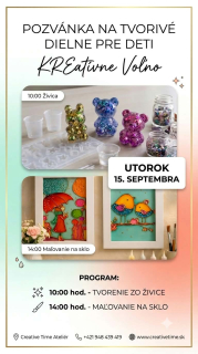 Kreatívna dielnička - Tvorenie so živicou - 15.9.2026, utorok - 10:00 h.